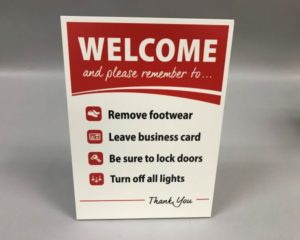 Welcome Sign – 4 Reminders – R&W