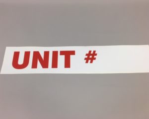 Sticker – Unit # – R&W