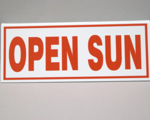 Sign Clip – Open Sun. – Small