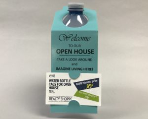 Water Bottle Tag for Open House – Teal