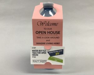 Water Bottle Tag for Open House – Pink