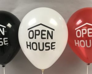 Open House Balloons – (Black, White and Red)