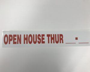 Sticker – Open House Thur __ – __ – R&W