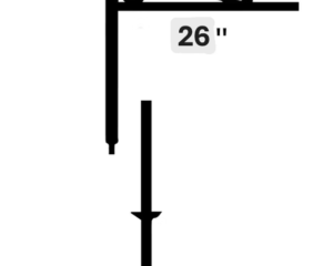 2-Pce Metal Sign Post – 26in – Scroll Top – Black