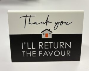 Leave Business Card / Display Sign House B&W