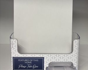 Feature Sheet Stand with Pocket – Blue Geometric
