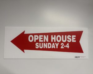 Open House Sunday 2-4 (with Arrow) – Sign for Wire Stake