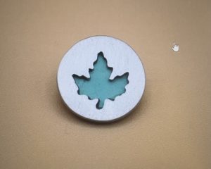 Maple Leaf Silhouette Pin – Pewter